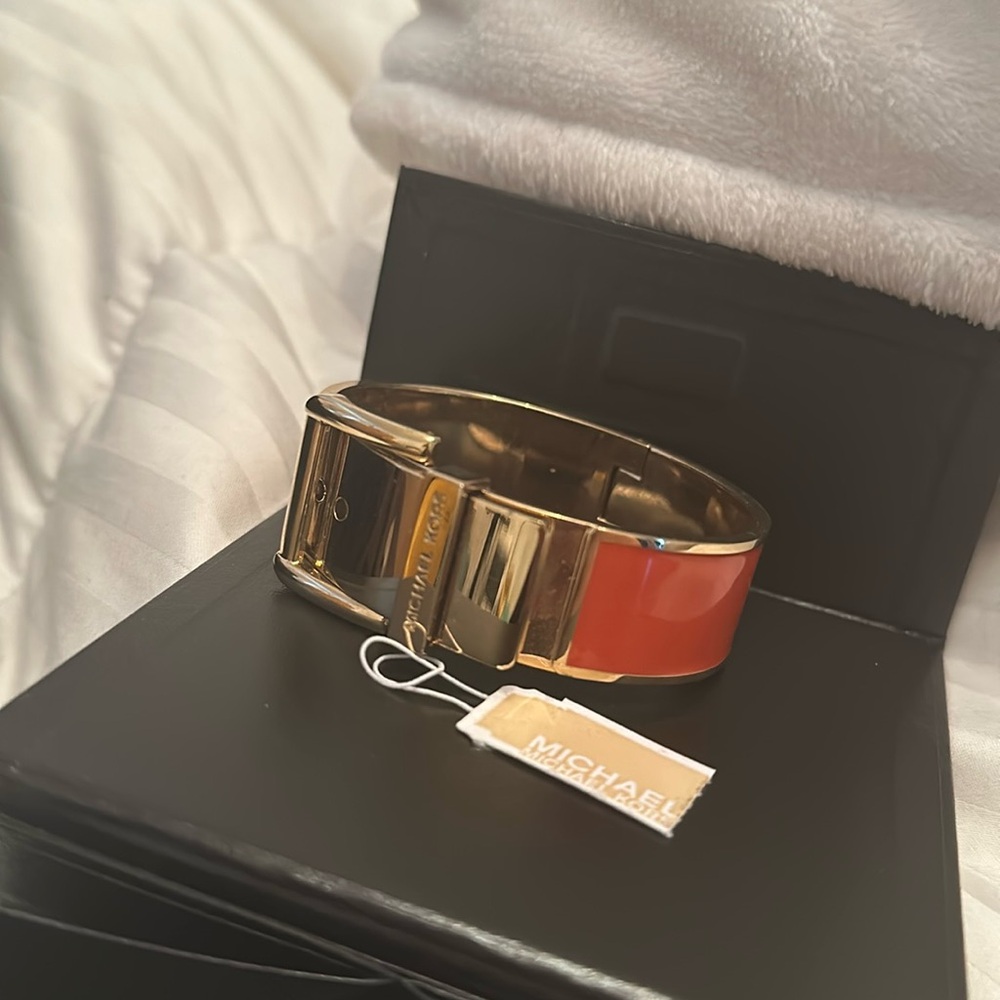 New Michael kors orange and gold bangle